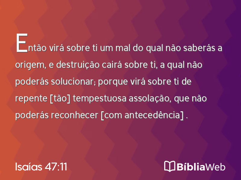 Isaías 47:11 em imagem para compartilhar