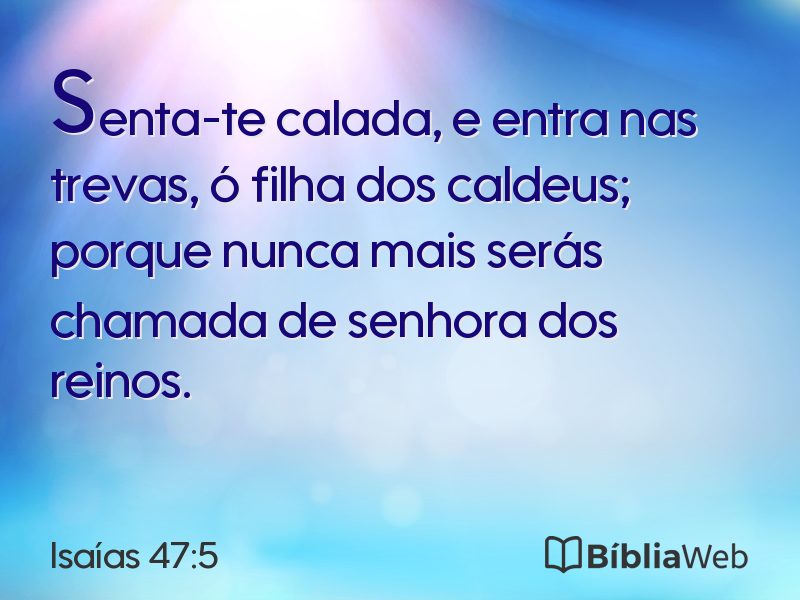Isaías 47:5 em imagem para compartilhar