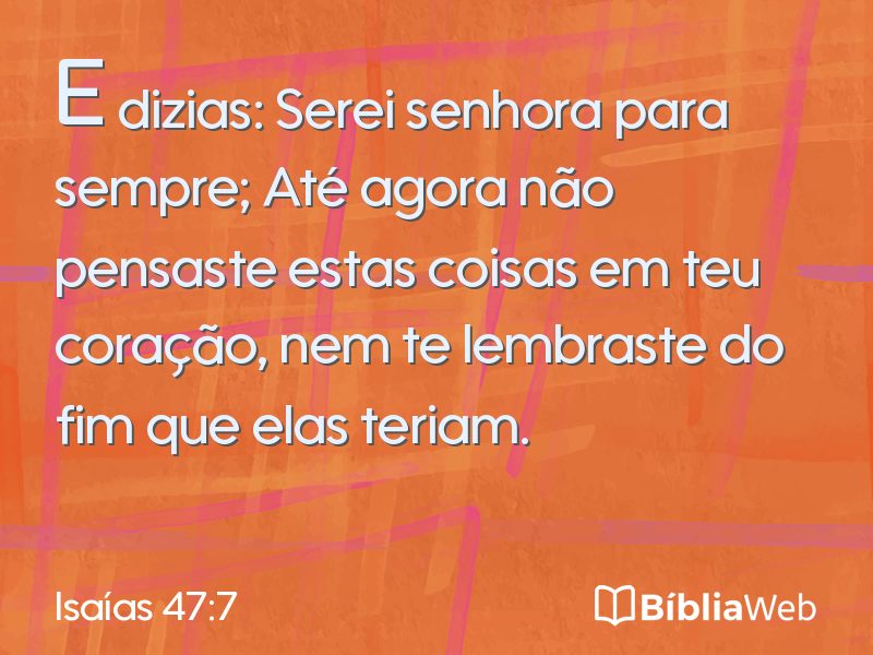 Isaías 47:7 em imagem para compartilhar