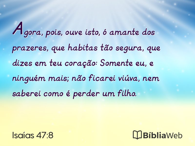 Isaías 47:8 em imagem para compartilhar