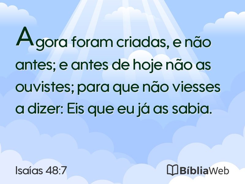 Isaías 48:7 em imagem para compartilhar