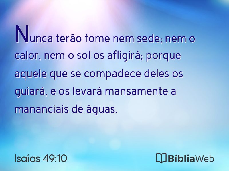 Isaías 49:10 em imagem para compartilhar