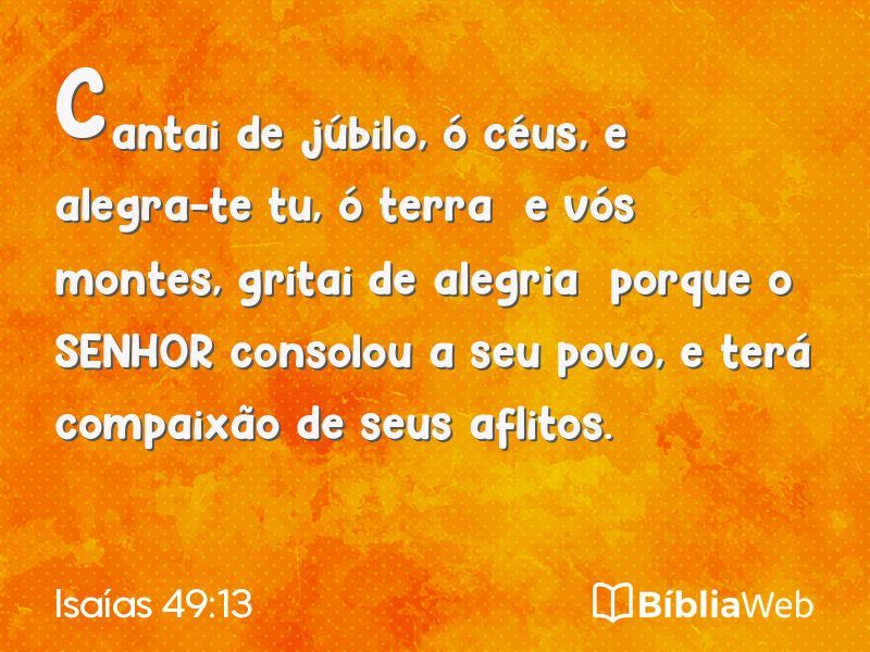Isaías 49:13 em imagem para compartilhar
