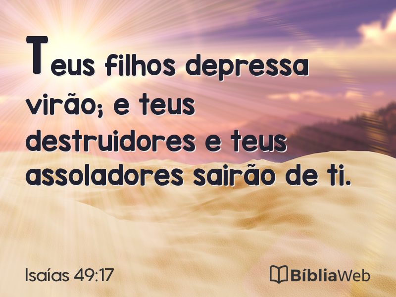 Isaías 49:17 em imagem para compartilhar