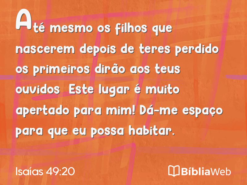 Isaías 49:20 em imagem para compartilhar