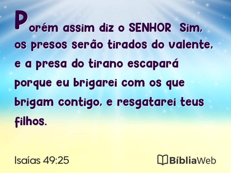 Isaías 49:25 em imagem para compartilhar