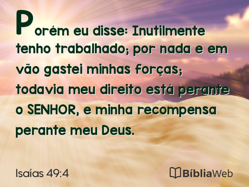 Isaías 49:4 em imagem para compartilhar