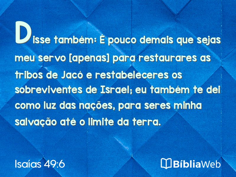 Isaías 49:6 em imagem para compartilhar