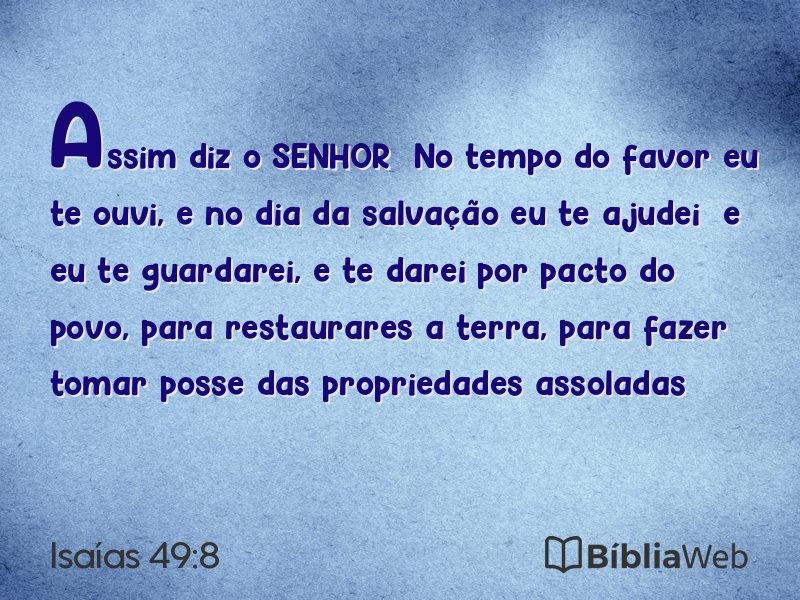 Isaías 49:8 em imagem para compartilhar