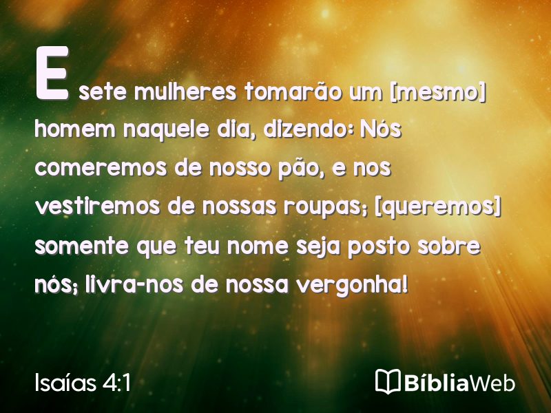 Isaías 4:1 em imagem para compartilhar