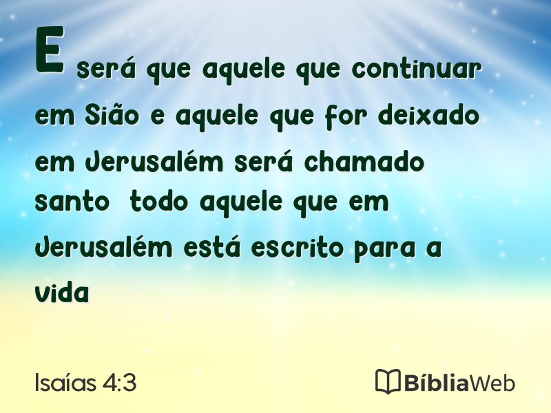 Isaías 4:3 em imagem para compartilhar