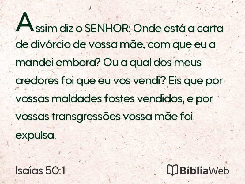 Isaías 50:1 em imagem para compartilhar