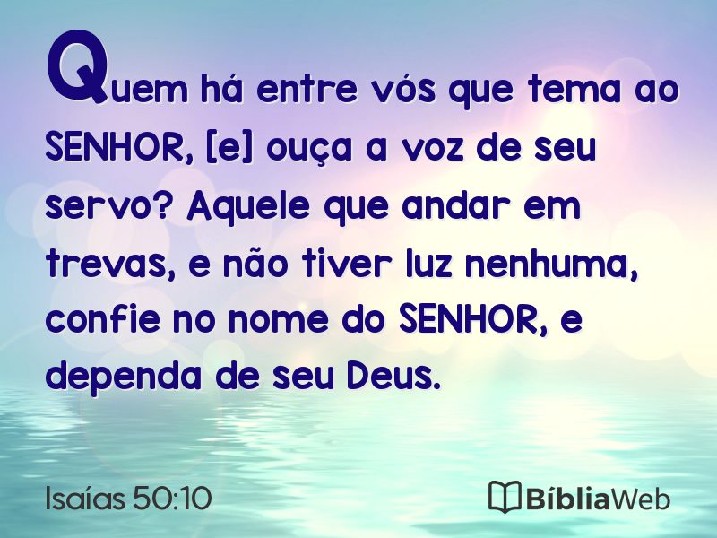 Isaías 50:10 em imagem para compartilhar