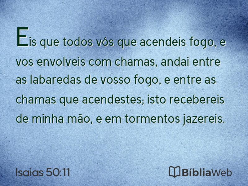 Isaías 50:11 em imagem para compartilhar