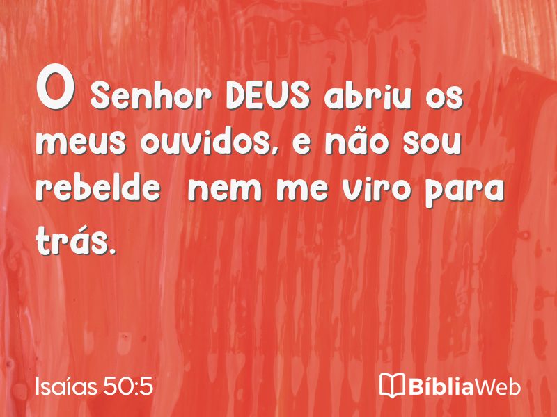 Isaías 50:5 em imagem para compartilhar