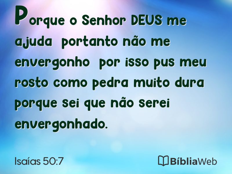 Isaías 50:7 em imagem para compartilhar