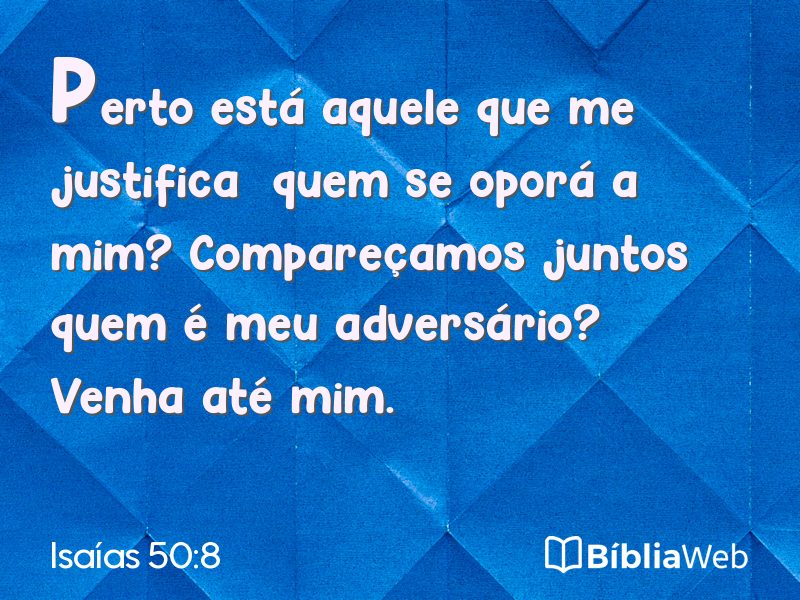 Isaías 50:8 em imagem para compartilhar