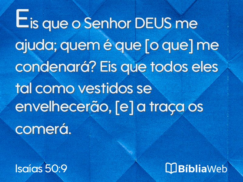 Isaías 50:9 em imagem para compartilhar