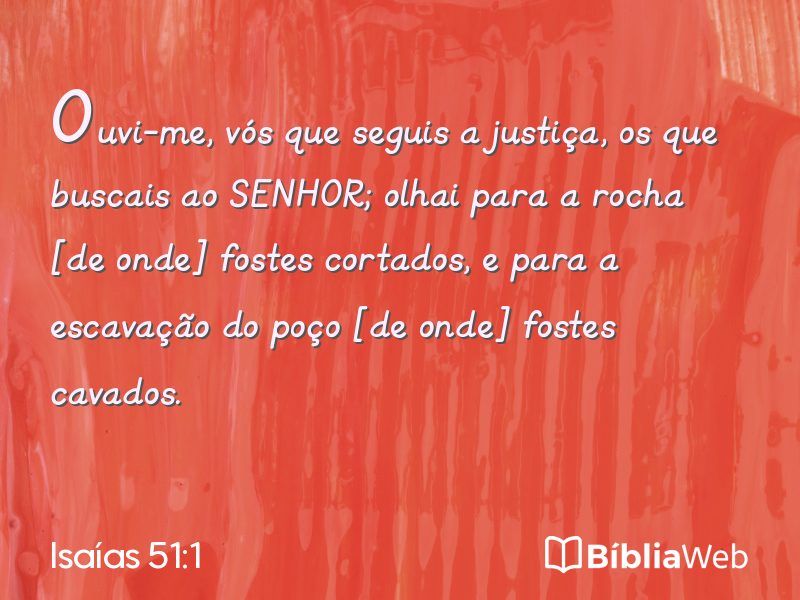 Isaías 51:1 em imagem para compartilhar