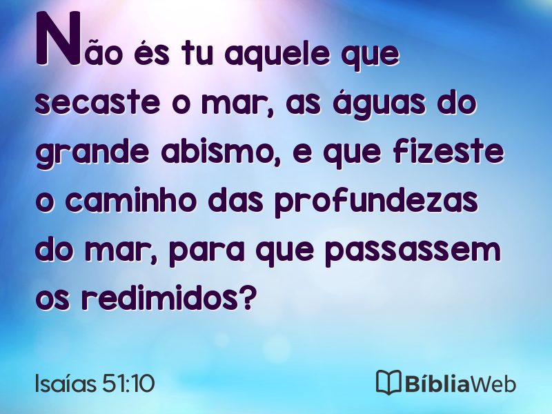 Isaías 51:10 em imagem para compartilhar