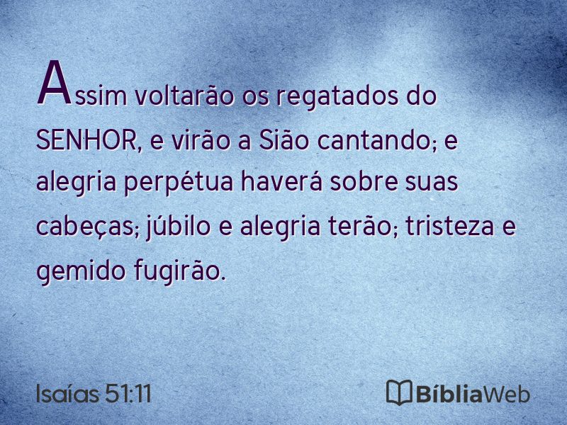 Isaías 51:11 em imagem para compartilhar