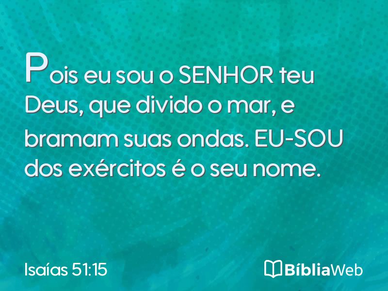 Isaías 51:15 em imagem para compartilhar