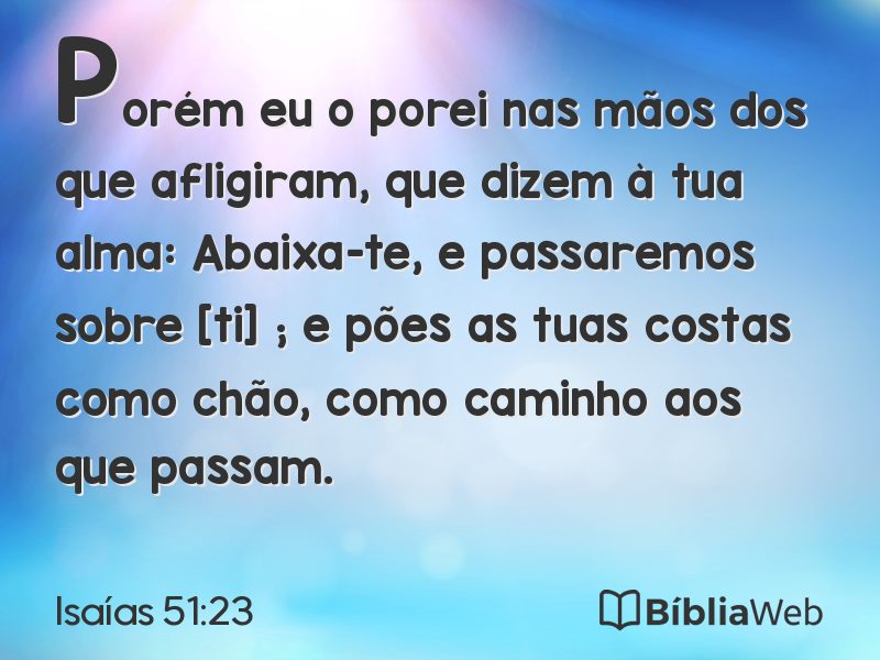 Isaías 51:23 em imagem para compartilhar