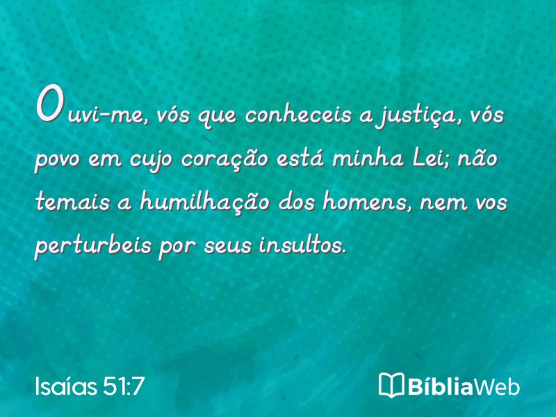 Isaías 51:7 em imagem para compartilhar