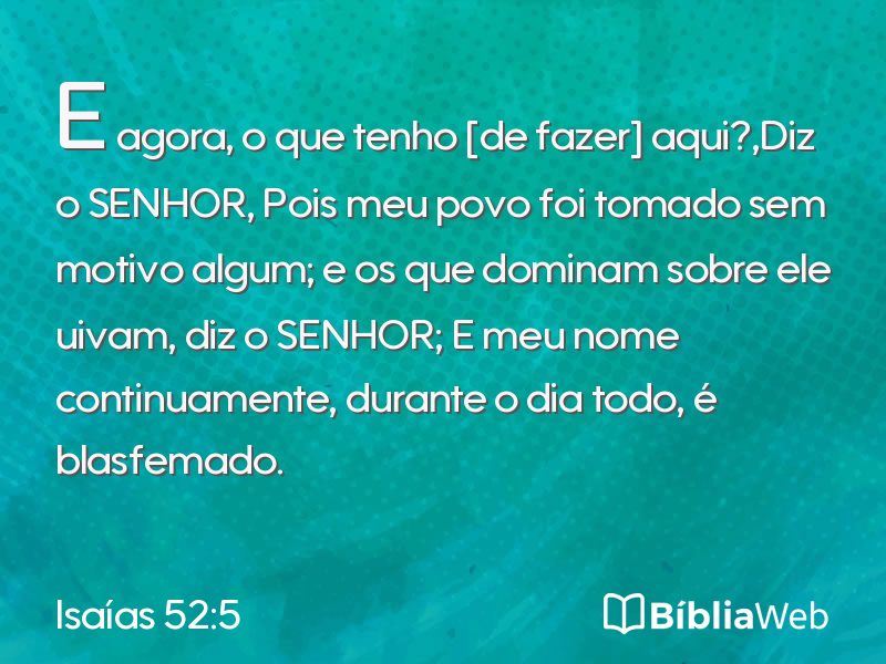 Isaías 52:5 em imagem para compartilhar