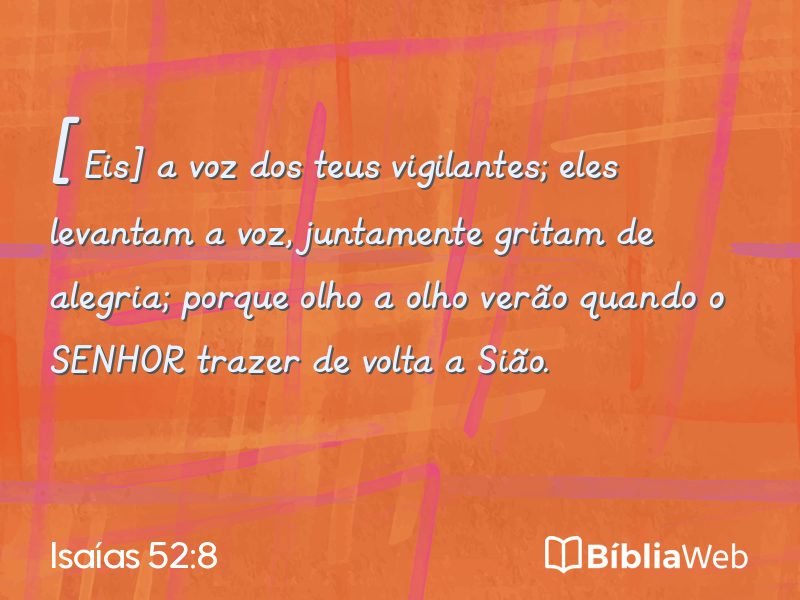 Isaías 52:8 em imagem para compartilhar