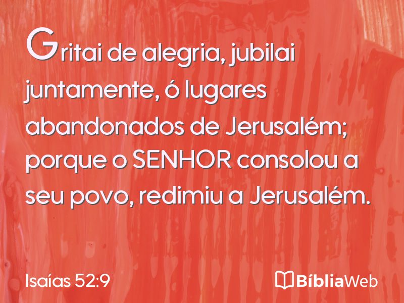 Isaías 52:9 em imagem para compartilhar