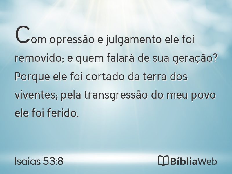Isaías 53:8 em imagem para compartilhar