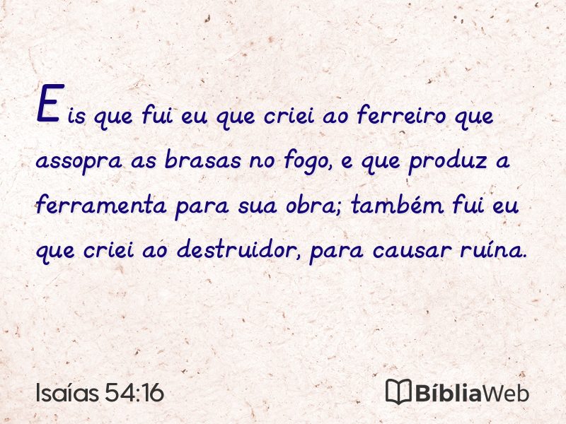 Isaías 54:16 em imagem para compartilhar