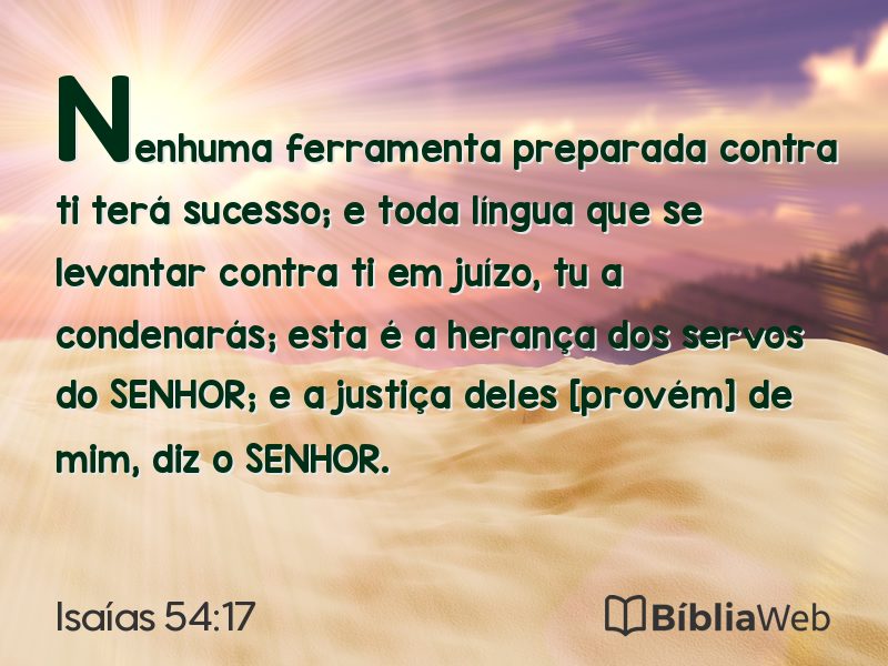 Isaías 54:17 em imagem para compartilhar
