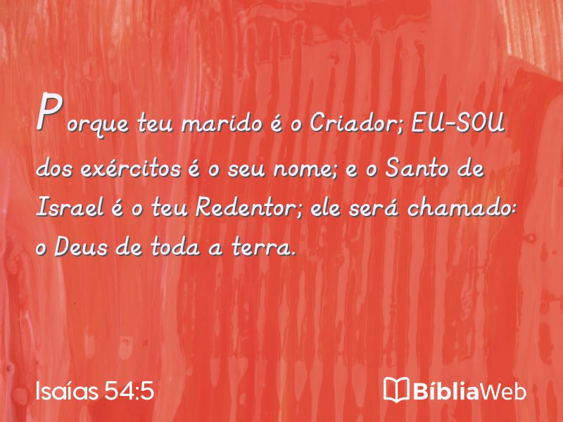 Isaías 54:5 em imagem para compartilhar