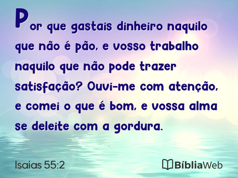 Isaías 55:2 em imagem para compartilhar