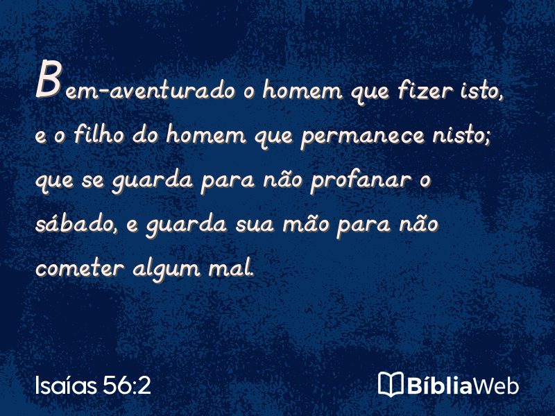 Isaías 56:2 em imagem para compartilhar