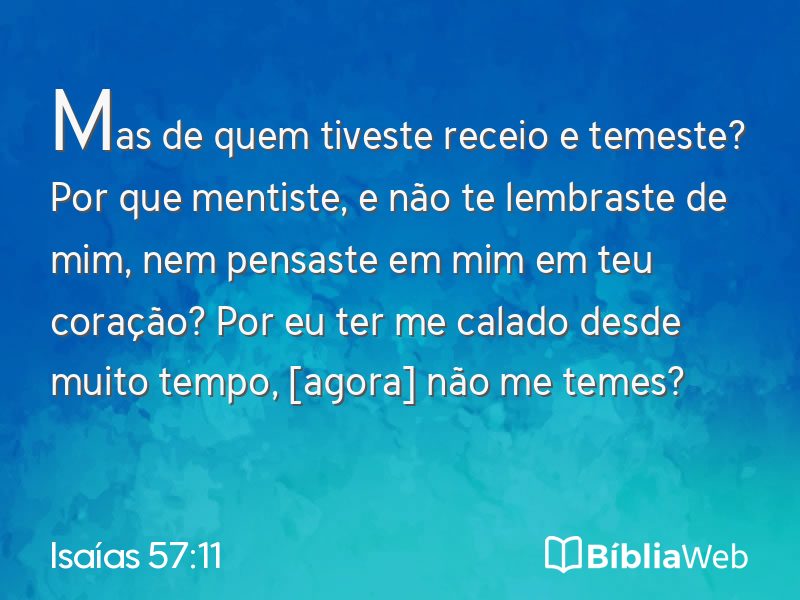 Isaías 57:11 em imagem para compartilhar