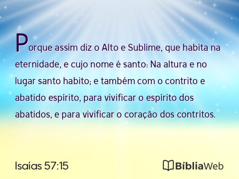 Isaías 57:15 em imagem para compartilhar