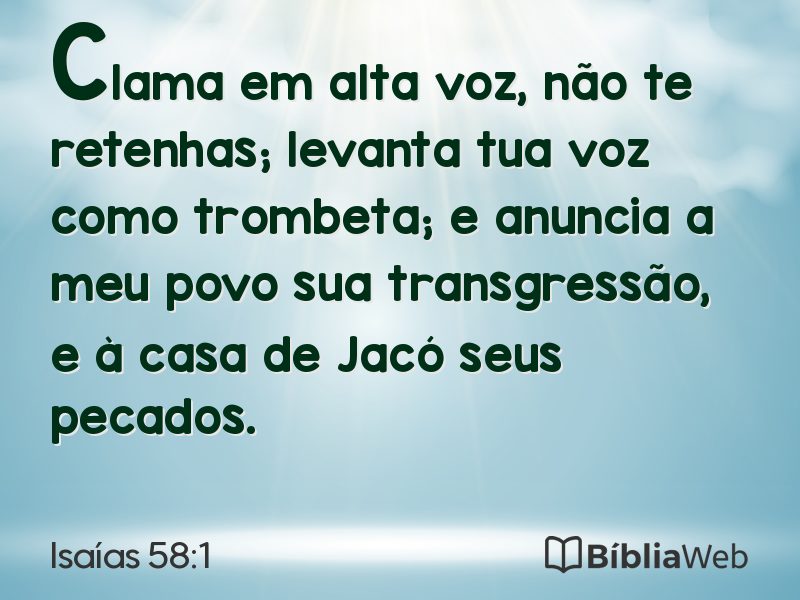 Isaías 58:1 em imagem para compartilhar
