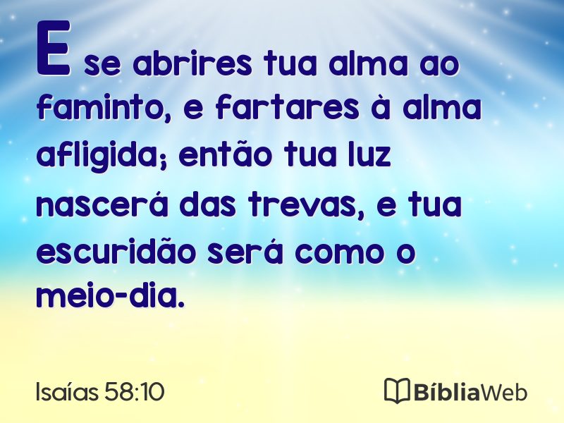 Isaías 58:10 em imagem para compartilhar