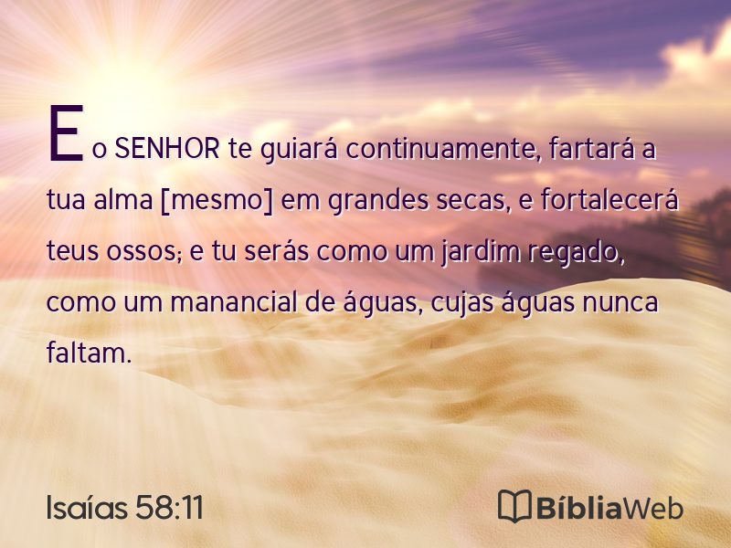 Isaías 58:11 em imagem para compartilhar