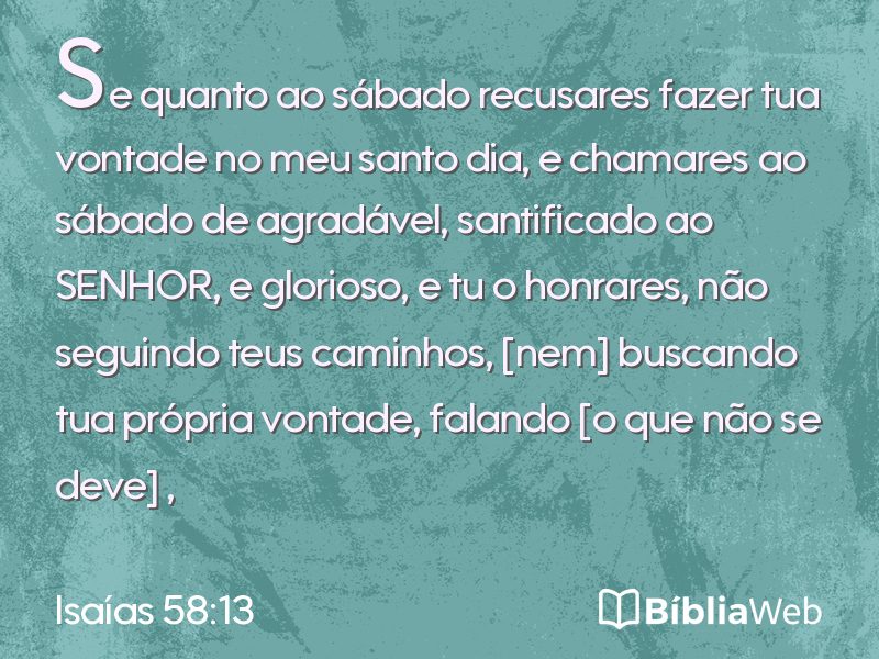 Isaías 58:13 em imagem para compartilhar