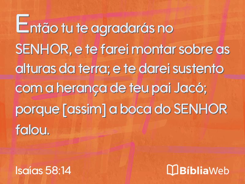 Isaías 58:14 em imagem para compartilhar