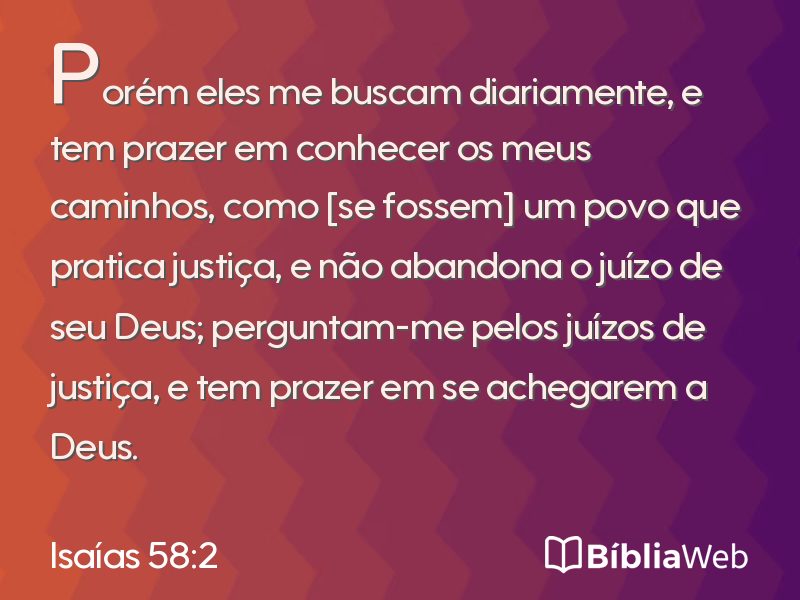 Isaías 58:2 em imagem para compartilhar