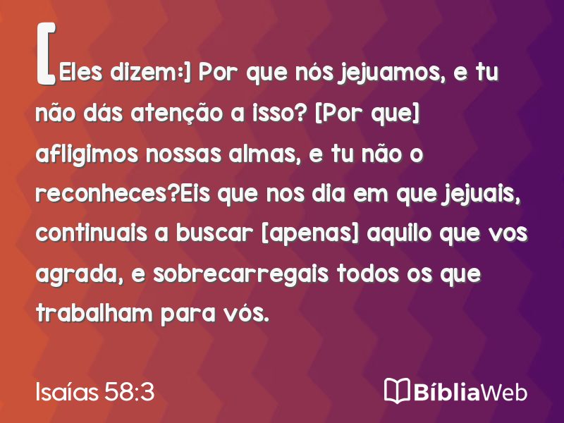 Isaías 58:3 em imagem para compartilhar
