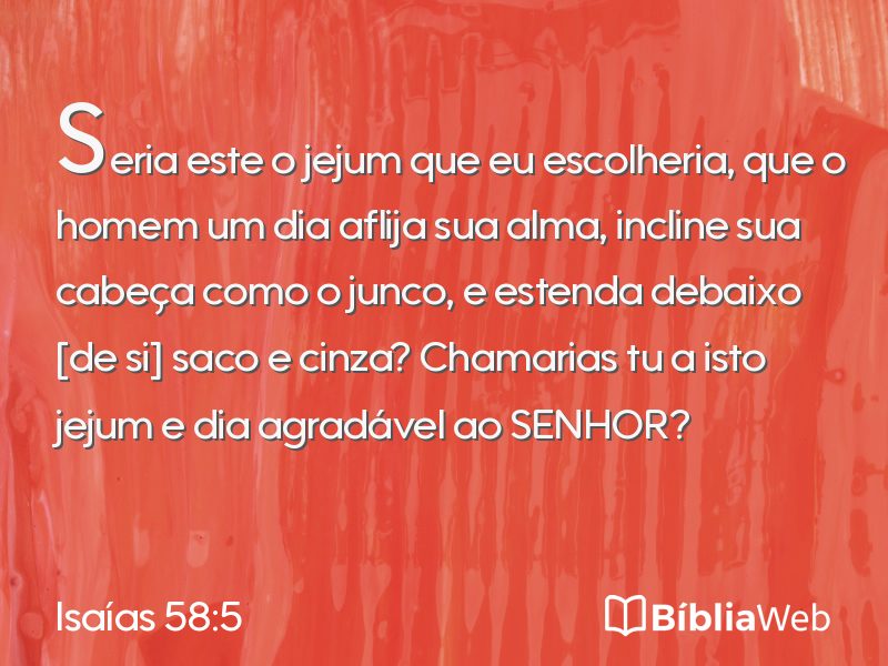 Isaías 58:5 em imagem para compartilhar