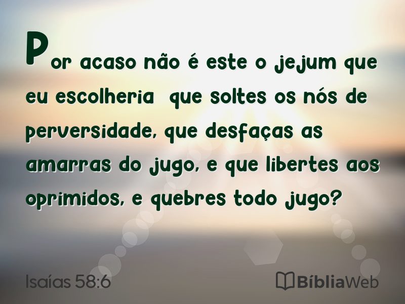 Isaías 58:6 em imagem para compartilhar