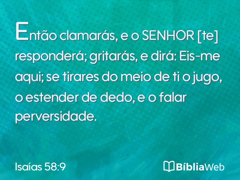 Isaías 58:9 em imagem para compartilhar