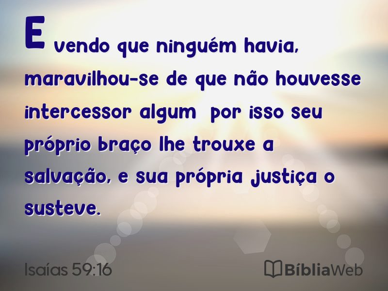 Isaías 59:16 em imagem para compartilhar